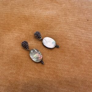 Elegant Silver and White Dangle Earrings